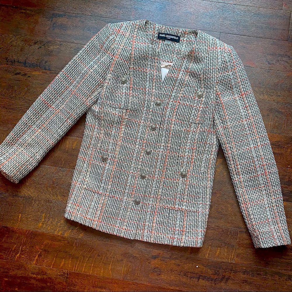 Karl Lagerfeld Nae Tweed Suit Jacket - Picture 1 of 10